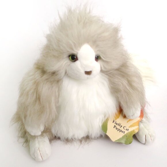 Folkmanis 11" Fluffy Cat Hand Puppet - Picture 1 of 12